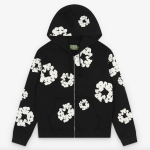 DENIM TEARS Cotton Wreath Zip Hoodie Black