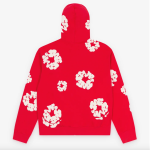 DENIM TEARS Men's Cotton Wreath Zip Hoodie Red