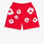 DENIM TEARS Cotton Wreath Shorts Red